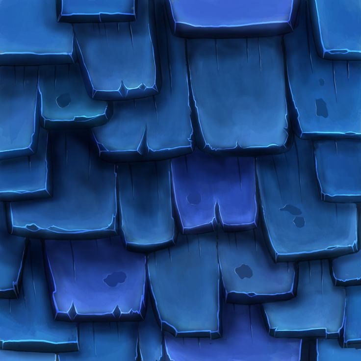 Синяя черепица на крыше