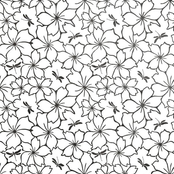 Бесшовный цветочный узор