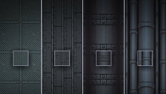 Пиксельные текстуры металла