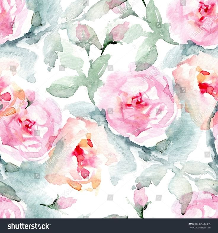 Фон цветы акварель