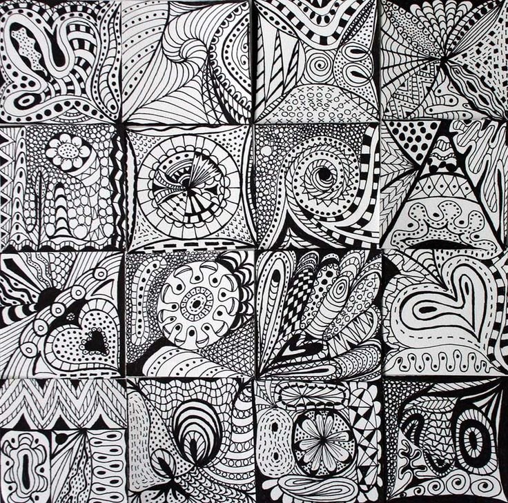 Дудлинг и Зентангл узоры и техники
