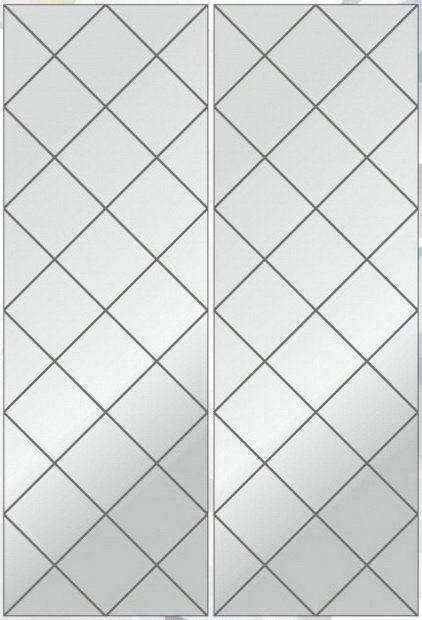 Зеркало с гравировкой ромбы для про100