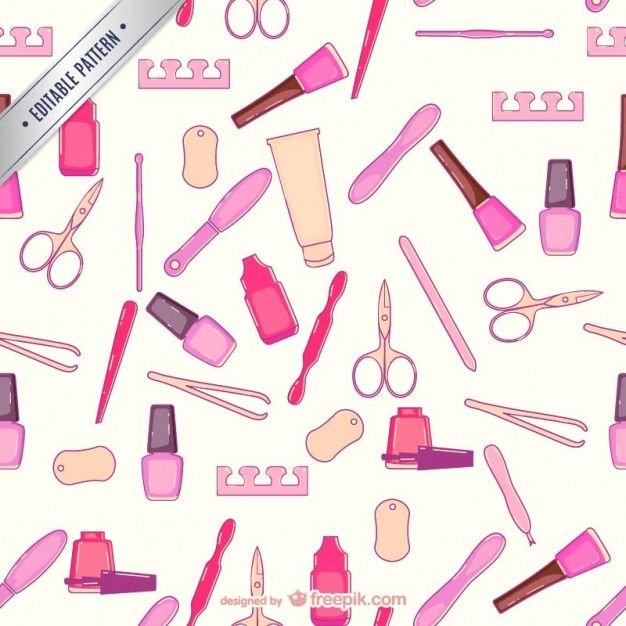 Маникюрные инструменты на розовом фоне