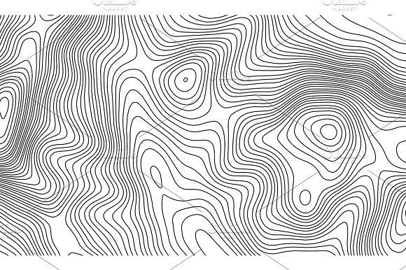 Изолинии рельефа вектор