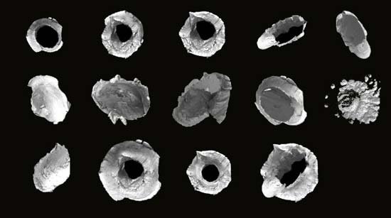 Следы рикошета от пули