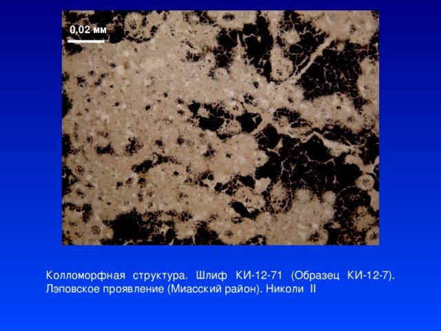 Колломорфная структура в шлифе