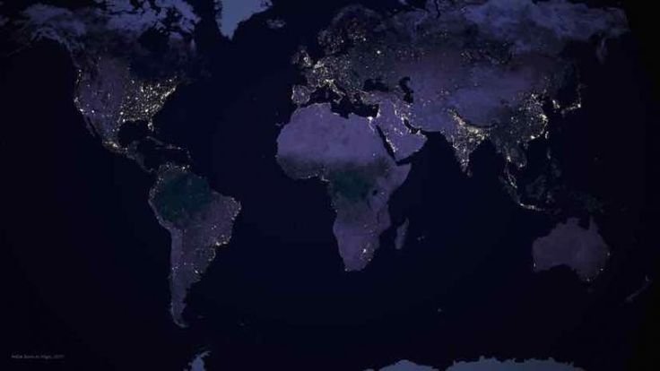 Вид ночной земли из космоса