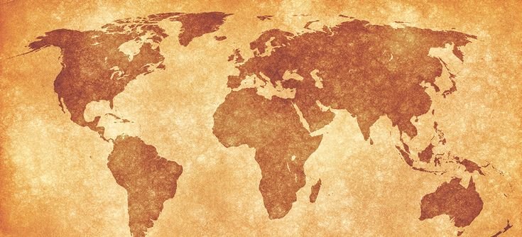 Старинная карта мира в хорошем качестве