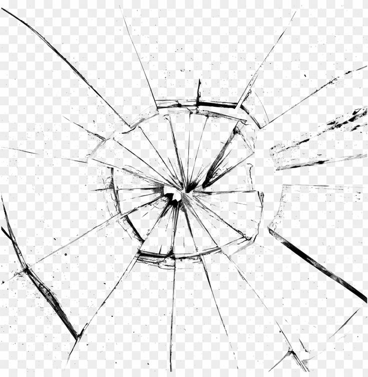 Трещина на стекле без фона