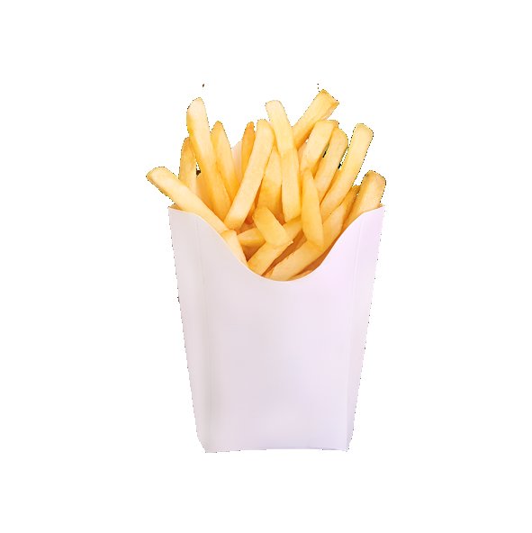 Картофель фри на белом фоне