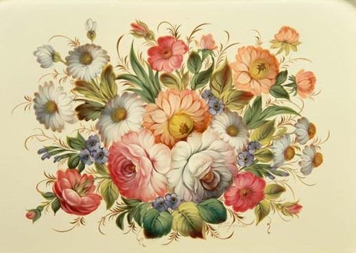 Жостовская роспись орнамент