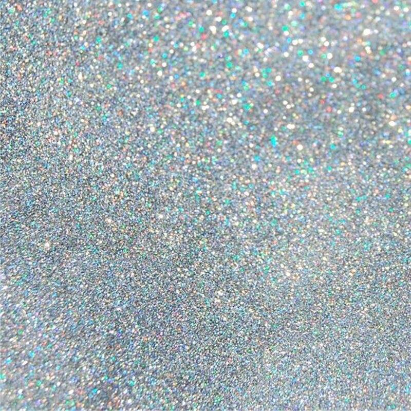 Глиттер серебро голография
