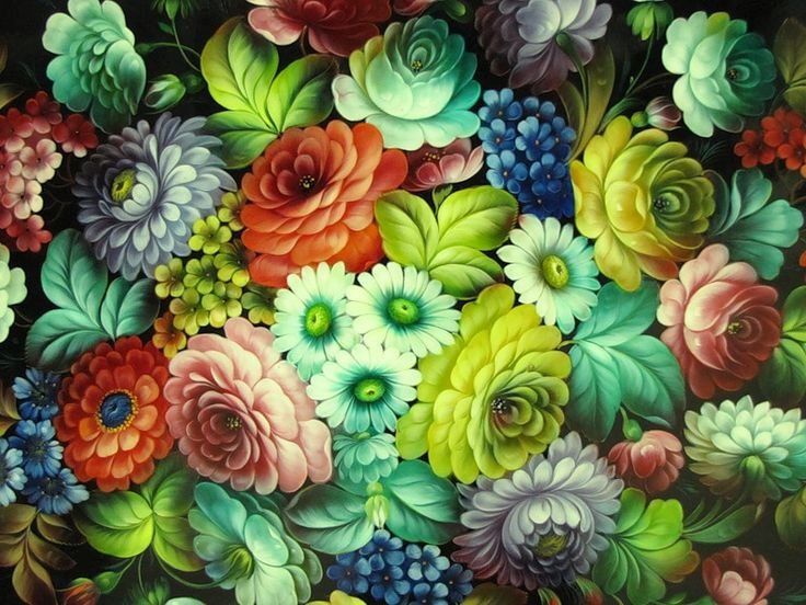 Жостовская роспись орнамент