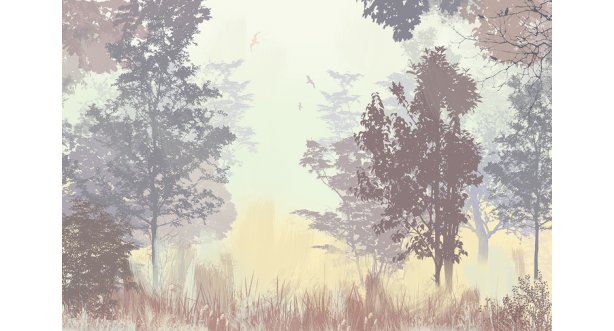 Фреска Аффреско деревья в тумане