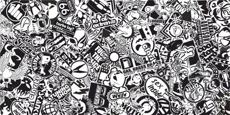 Наклейки черно белые