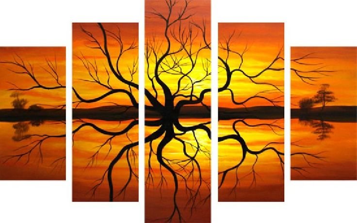 Модульные картины абстракция для интерьера