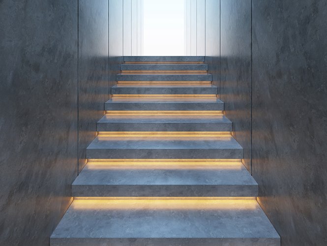 Подсветка уличных ступеней