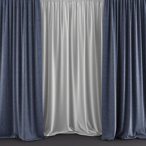 Сине серые шторы