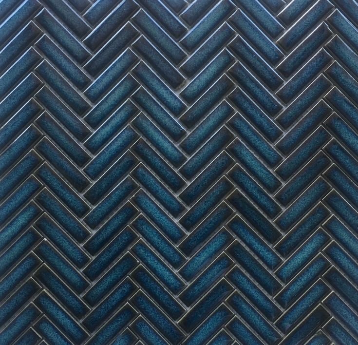 Синяя плитка Керама Марацци прямоугольная Herringbone