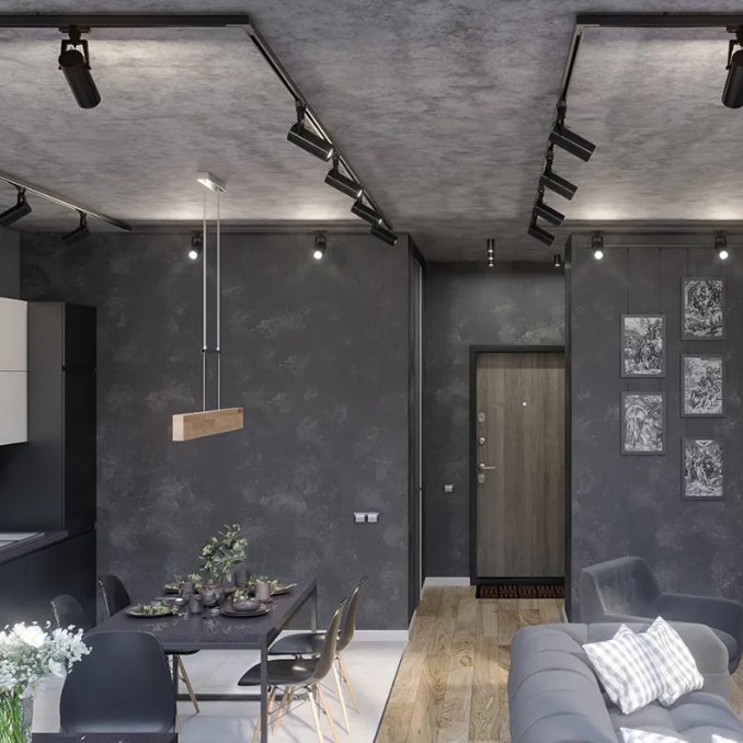 Натяжной потолок лофт