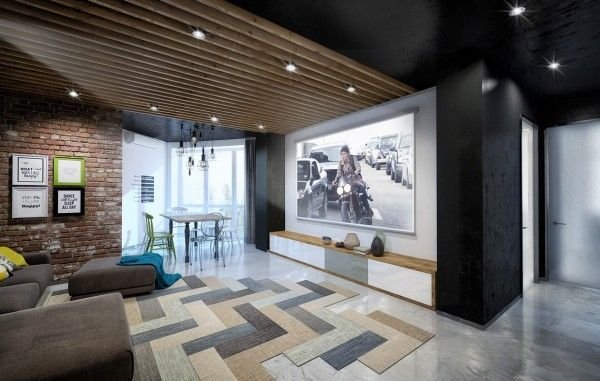 Потолок лофт бетон