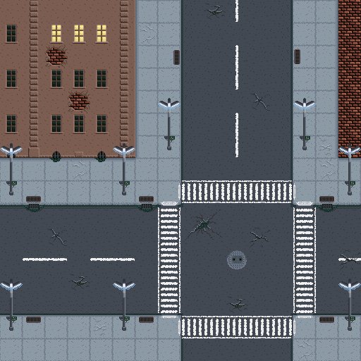 Пиксельный город вид с верхк