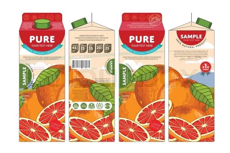 Макет упаковки сока