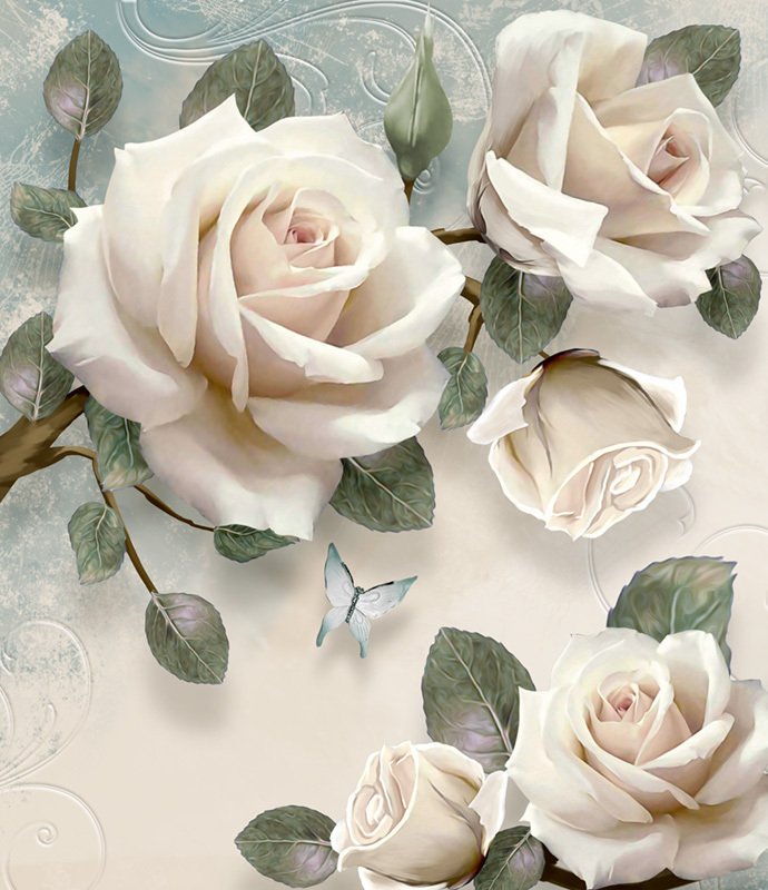 Бежевые розы