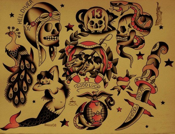 Тату традишнл Олд скул