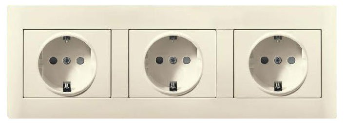 Блок розеток на 3 розетки для скрытой проводки
