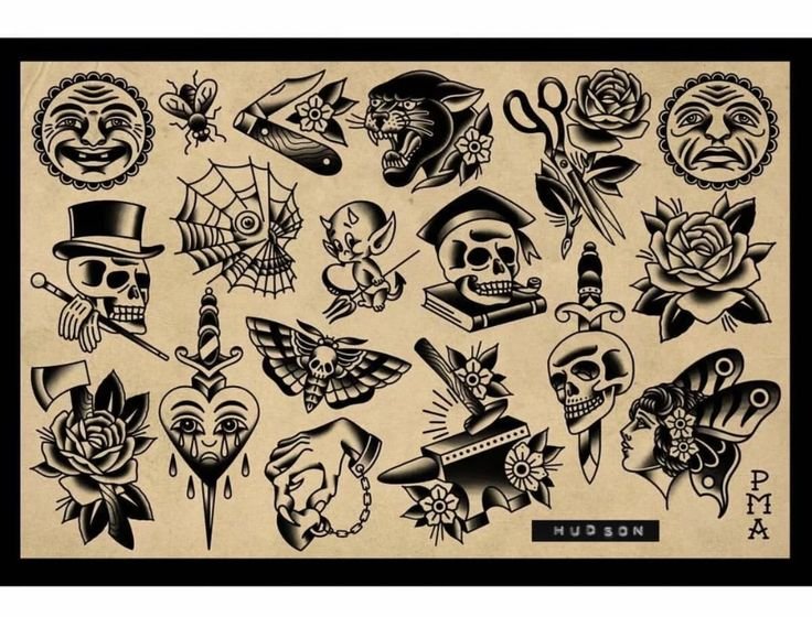 Тату флеш Традишинал Блэк