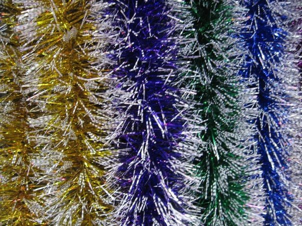 Мишура 2м №21 спираль, зеленый/серебро