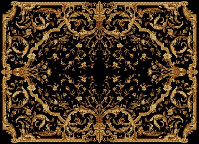 Ковер черный с золотом