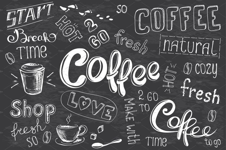Надпись кофе