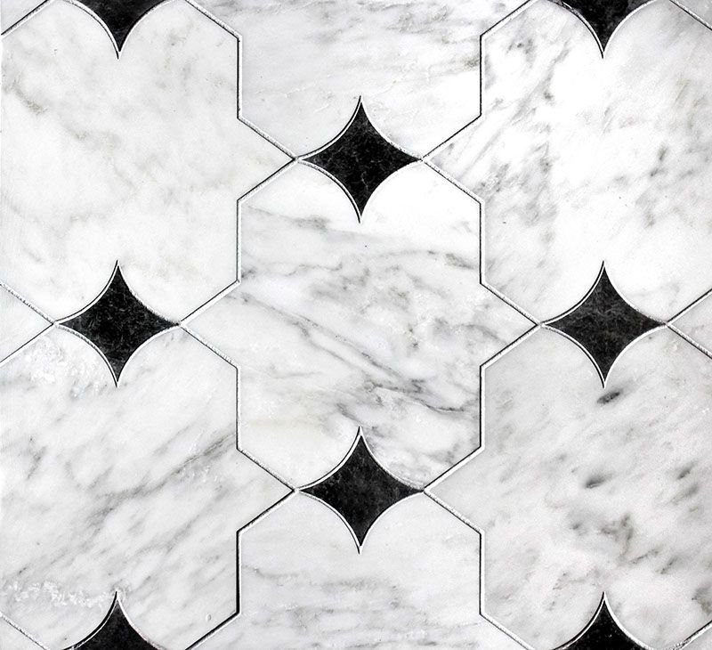 Плитка с черно белым орнаментом