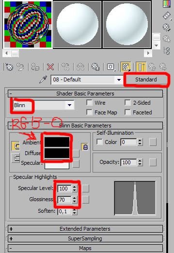 Зеркало материал 3д Макс корона