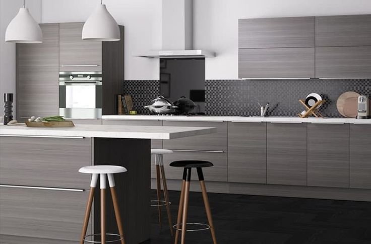 Современные кухни в сером цвете