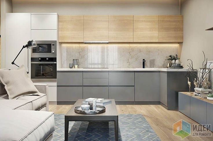 Серо бежевая кухня