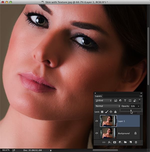Сохранение текстуры кожи в фотошопе