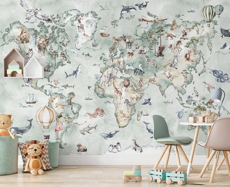 Фотообои карта мира