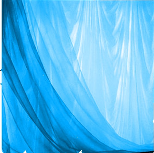 Голубая прозрачная ткань