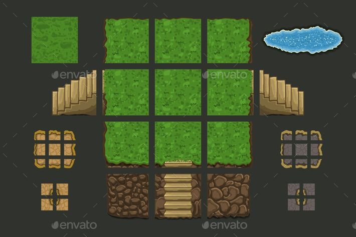 Tileset трава 2d