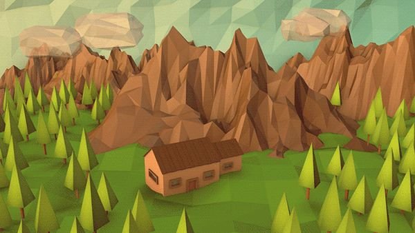 Низкополигональный пейзаж