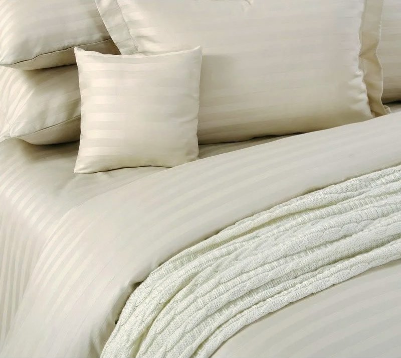 КПБ страйп сатин серый