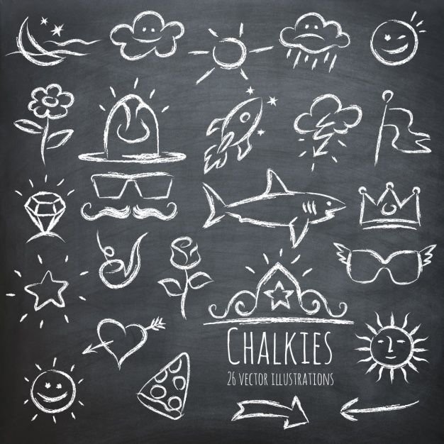 Рисунки мелом на доске