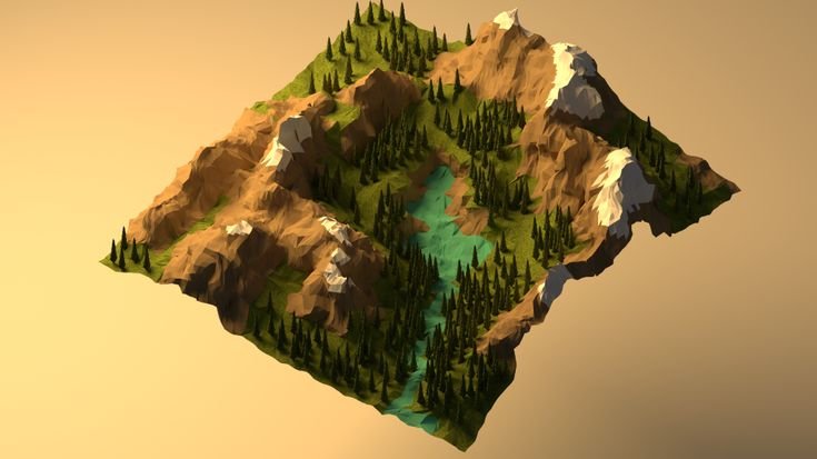 Лоу Поли ландшафт