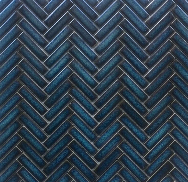 Синяя плитка Керама Марацци прямоугольная Herringbone