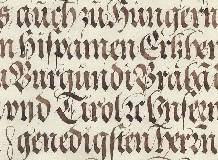 Каллиграфия Готика алфавит