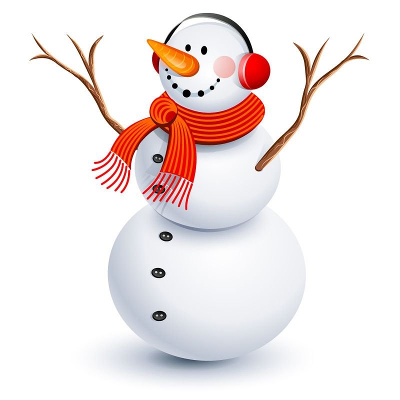 Снеговик на прозрачном фоне