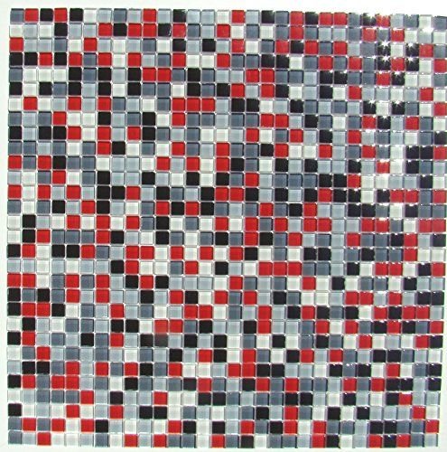 Мозаика красно белая